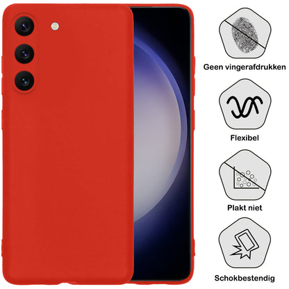Samsung S23 Plus Hoesje Siliconen Backcover Lichtgewicht - Rood