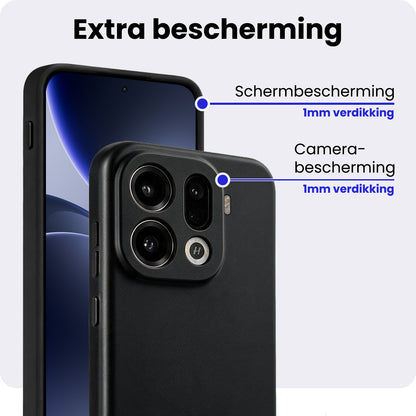 OPPO Find X9 Pro Hoesje Siliconen Backcover Lichtgewicht - Zwart