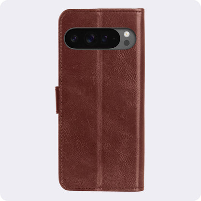 Google Pixel 10 Pro Hoesje Bookcase Cover met Kaarthouder - Bruin
