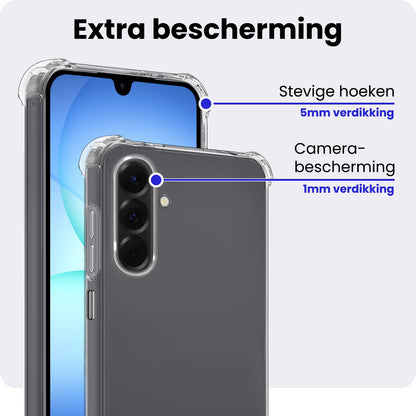 Samsung A17 Hoesje Shockproof Backcover Siliconen - Transparant