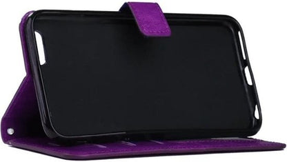 iPhone 5/5s/5SE Hoesje Bookcase Cover met Kaarthouder - Paars