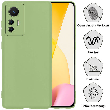 Xiaomi 12 Lite Hoesje Siliconen Backcover Lichtgewicht - Groen