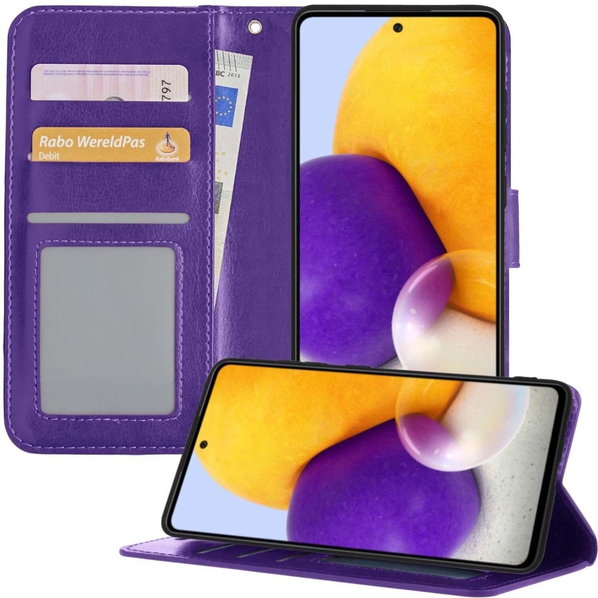 Samsung A72 5G Hoesje Book Case Kunstleer - Paars