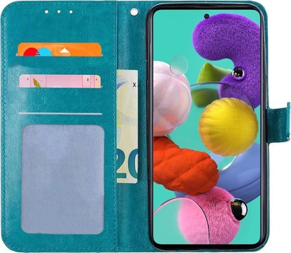 Samsung A51 Hoesje Bookcase Cover met Kaarthouder - Turquoise