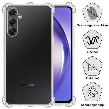 Samsung A54 Hoesje Shockproof Backcover Siliconen - Transparant