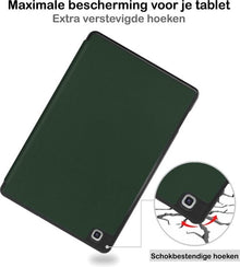 Samsung Galaxy Tab S6 Lite Trifold Bookcase Hoes met Penhouder voor S Pen - Donkergroen