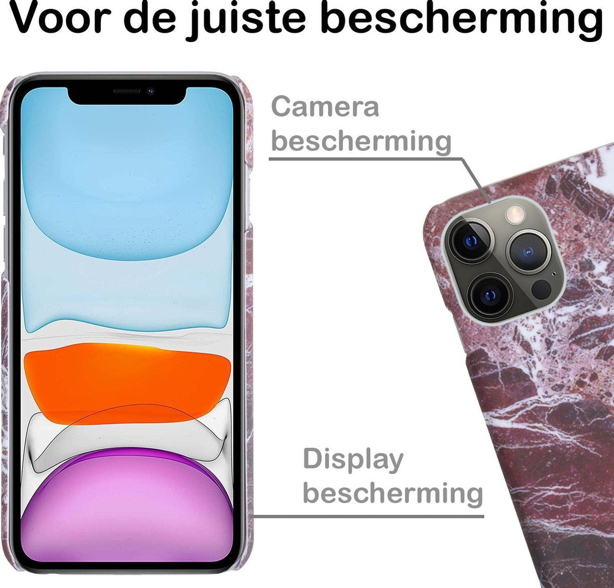 iPhone 11 Pro Max Hoesje Marmer - Rood