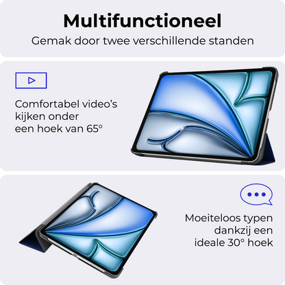 iPad Air 2024 / 2025 (11 inch) Trifold Bookcase Hoes - Donkerblauw