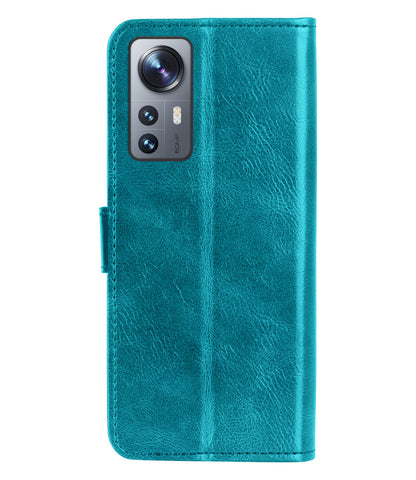 Xiaomi 12X Hoesje Bookcase Cover met Kaarthouder - Turquoise