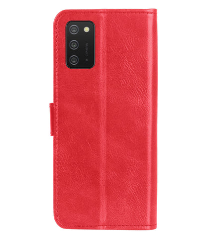 Samsung A02s Hoesje Bookcase Cover met Kaarthouder - Rood