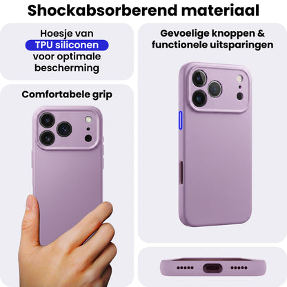 iPhone 18 Pro Hoesje Siliconen Backcover Lichtgewicht - Lila