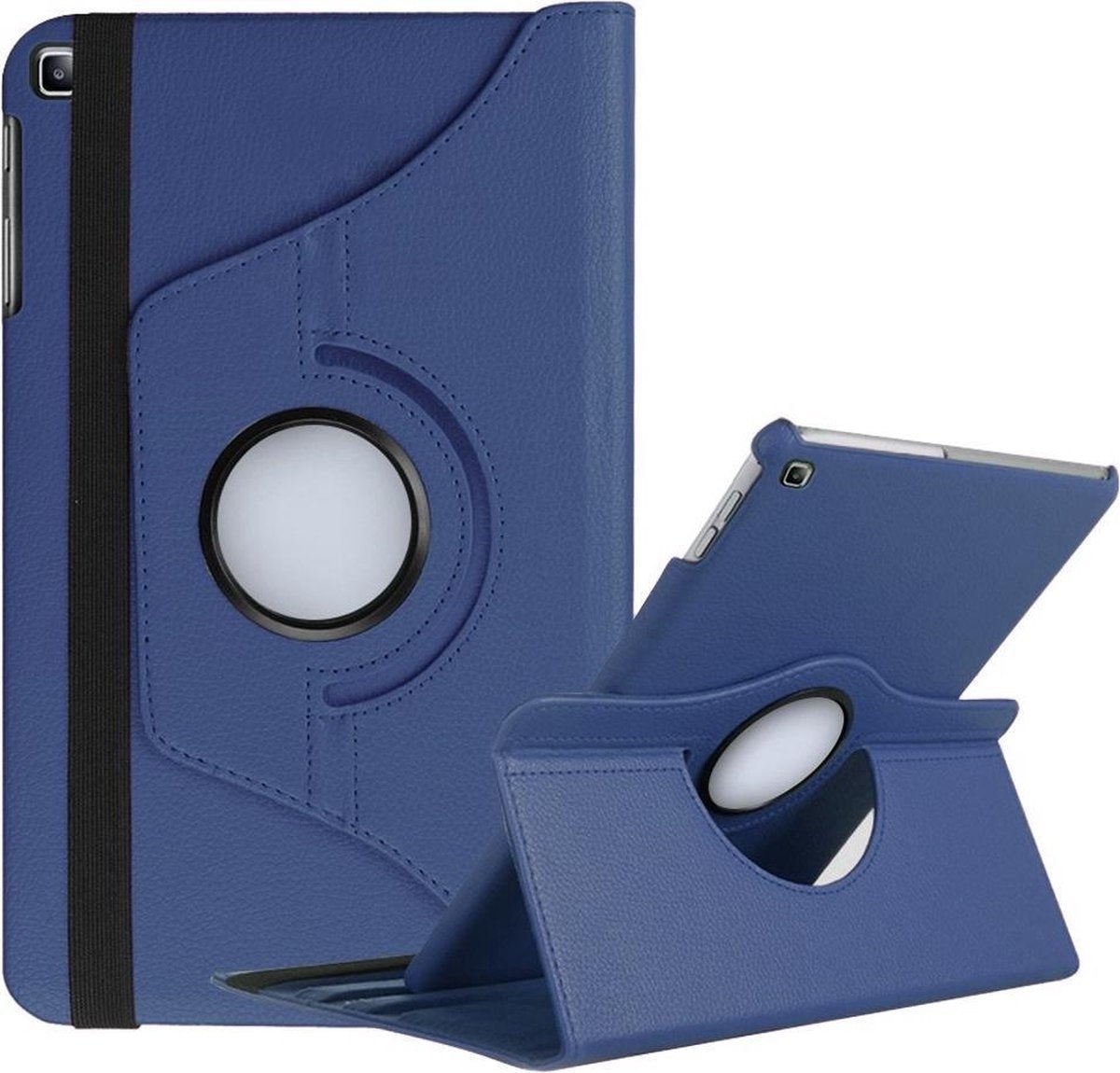 Samsung Galaxy Tab A 10.1 2019 Hoesje 360ðð Draaibare Book Case Kunstleer - Donkerblauw