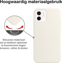 iPhone 12 Hoesje Siliconen Backcover Lichtgewicht - Wit