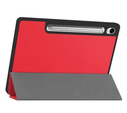Samsung Galaxy Tab S9 FE Trifold Bookcase Hoes met Penhouder voor S Pen - Rood