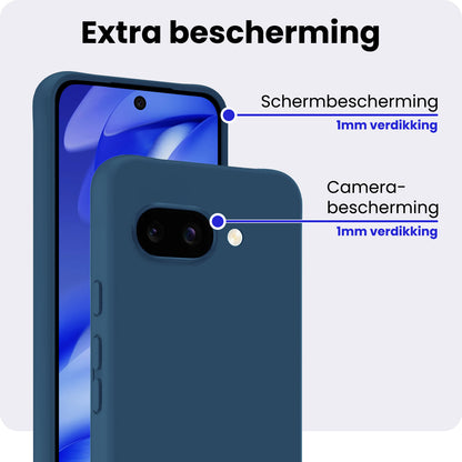 Google Pixel 9a Hoesje Siliconen Backcover Lichtgewicht - Donkerblauw