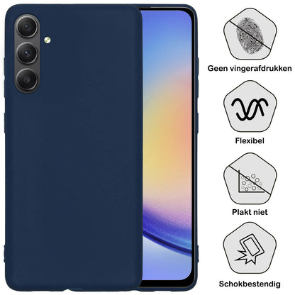 Samsung A34 Hoesje Siliconen Backcover Lichtgewicht - Donkerblauw