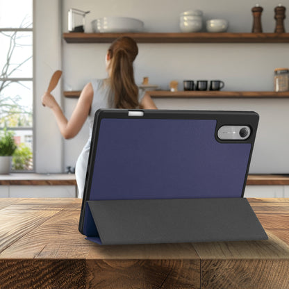 Lenovo Idea Tab Pro Gen 2 Trifold Bookcase Hoes met Penhouder Lenovo Pen - Donkerblauw