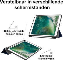 iPad Air 1 Trifold Bookcase Hoes - Donkerblauw