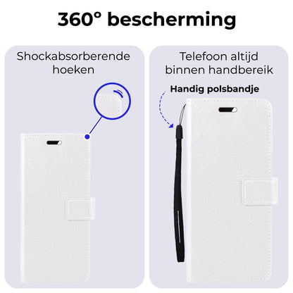 Samsung S24 Plus Hoesje Bookcase Cover met Kaarthouder - Wit