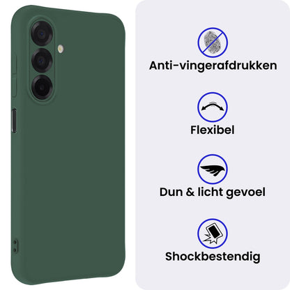 Samsung A17 Hoesje Siliconen Backcover Lichtgewicht - Donkergroen