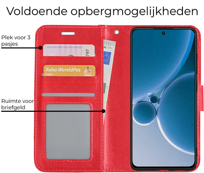 OnePlus Nord 3 Hoesje Book Case Kunstleer - Rood