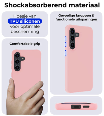Samsung S24 Plus Hoesje Siliconen Backcover Lichtgewicht - Lichtroze