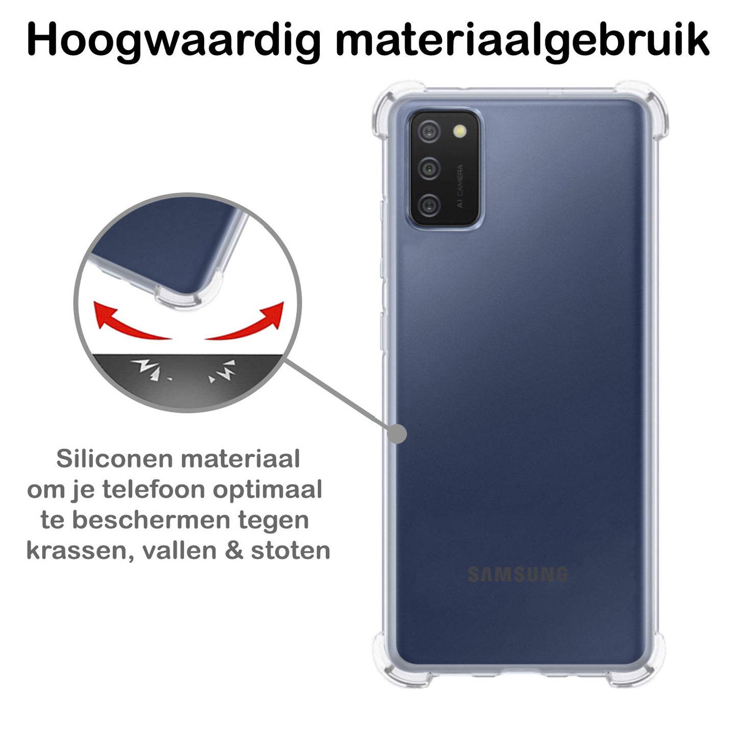 Samsung A03s Hoesje Shock Proof Siliconen - Transparant