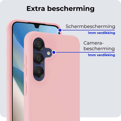 Samsung A15 Hoesje Siliconen Backcover Lichtgewicht - Lichtroze