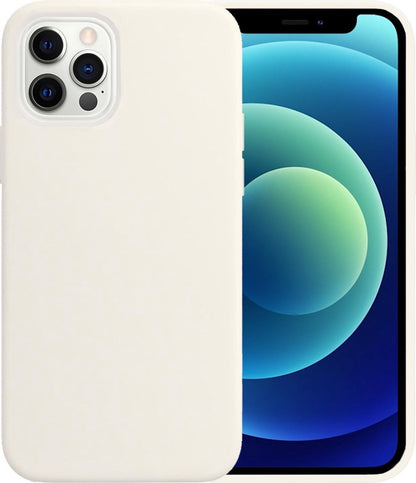 iPhone 12 Pro Max Hoesje Siliconen Backcover Lichtgewicht - Wit