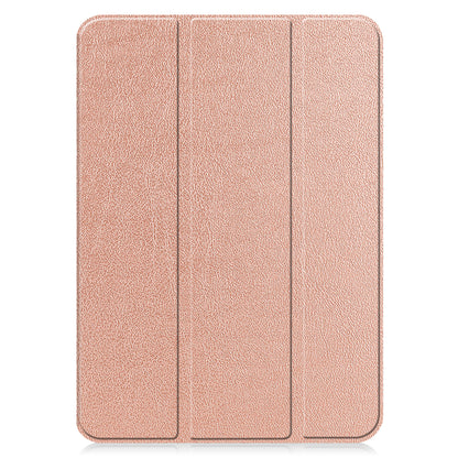 iPad 2022 / 2025 (A16 ) Trifold Bookcase Hoes met Penhouder voor Apple Pen - Rosé goud