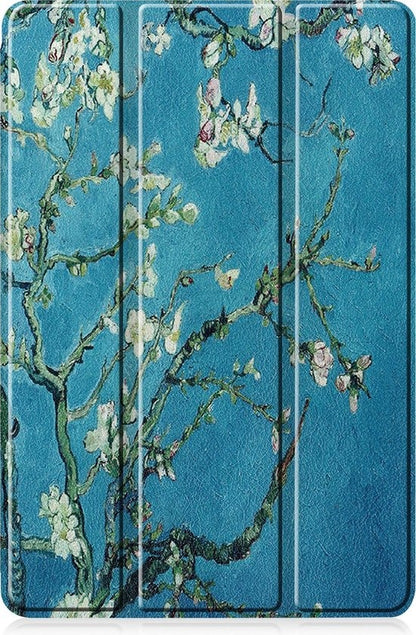 Samsung Galaxy Tab S6 Lite Trifold Bookcase Hoes met Penhouder voor S Pen - Bloesem