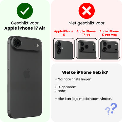 iPhone Air Hoesje Kaarthouder Hard Case Shockproof - Grijs