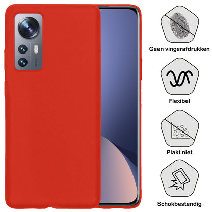 Xiaomi 12X Hoesje Siliconen Backcover Lichtgewicht - Rood