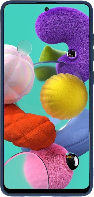 Samsung A51 Hoesje Siliconen Backcover Lichtgewicht - Donkerblauw