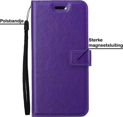 Samsung A52 5G Hoesje Bookcase Cover met Kaarthouder - Paars