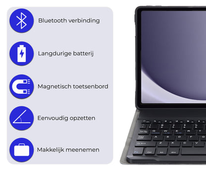 Samsung Galaxy Tab A9 Toetsenbord Hoes met Uitneembaar toetsenbord - Rosé goud