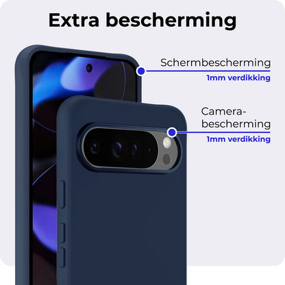 Google Pixel 10 Pro XL Hoesje Siliconen Backcover Lichtgewicht - Donkerblauw