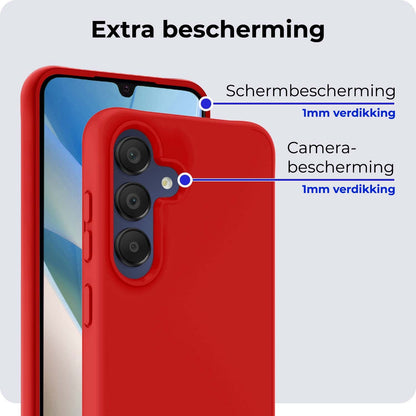 Samsung A15 Hoesje Siliconen Backcover Lichtgewicht - Rood