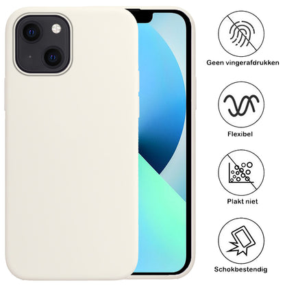 iPhone 13 Hoesje Siliconen Backcover Lichtgewicht - Wit