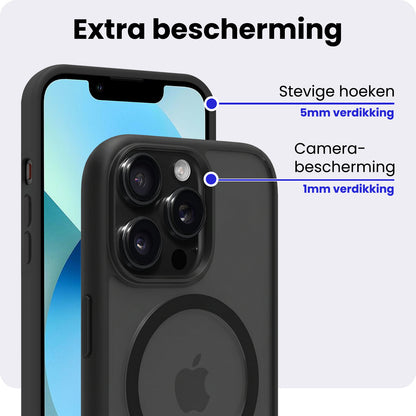 iPhone 14 Pro Max Hoesje Geschikt voor Magsafe Backcover Shockproof - Zwart