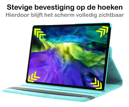 Samsung Galaxy Tab A8 Trifold Bookcase Hoes 360 Graden Draaibaar - Lichtblauw