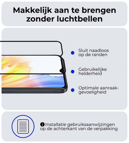 OPPO A38 Screenprotector Gehard Glas - Full Screen