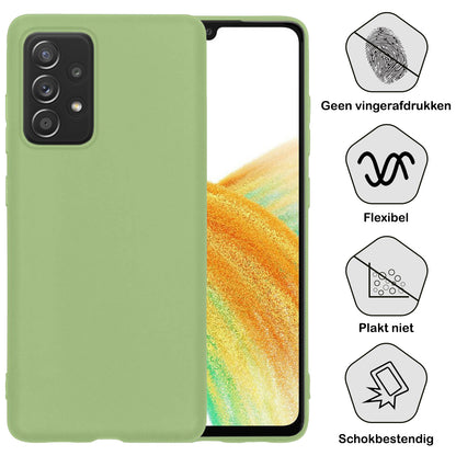 Samsung A33 Hoesje Siliconen Backcover Lichtgewicht - Groen