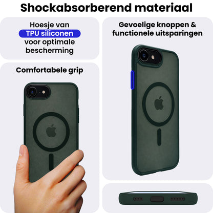 iPhone 17e Hoesje Geschikt voor Magsafe Backcover Shockproof - Donkergroen