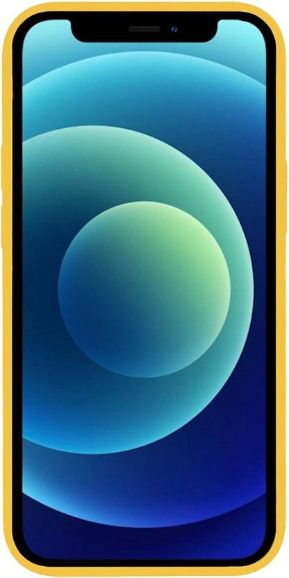iPhone 12 Hoesje Siliconen Backcover Lichtgewicht - Geel