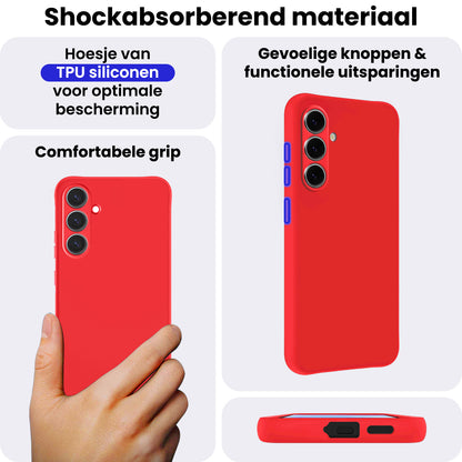 Samsung A57 Hoesje Siliconen Backcover Lichtgewicht - Rood