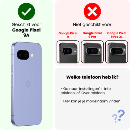 Google Pixel 9a Hoesje Bookcase Cover met Kaarthouder - Donkerblauw