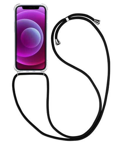 iPhone 12 Mini Hoesje met Koord Backcover Shockproof - Transparant