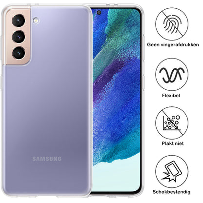 Samsung S21 FE Hoesje Siliconen Backcover Lichtgewicht - Transparant