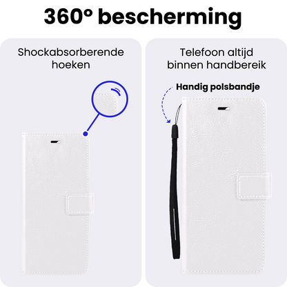 Samsung A27 Hoesje Bookcase Cover met Kaarthouder - Wit
